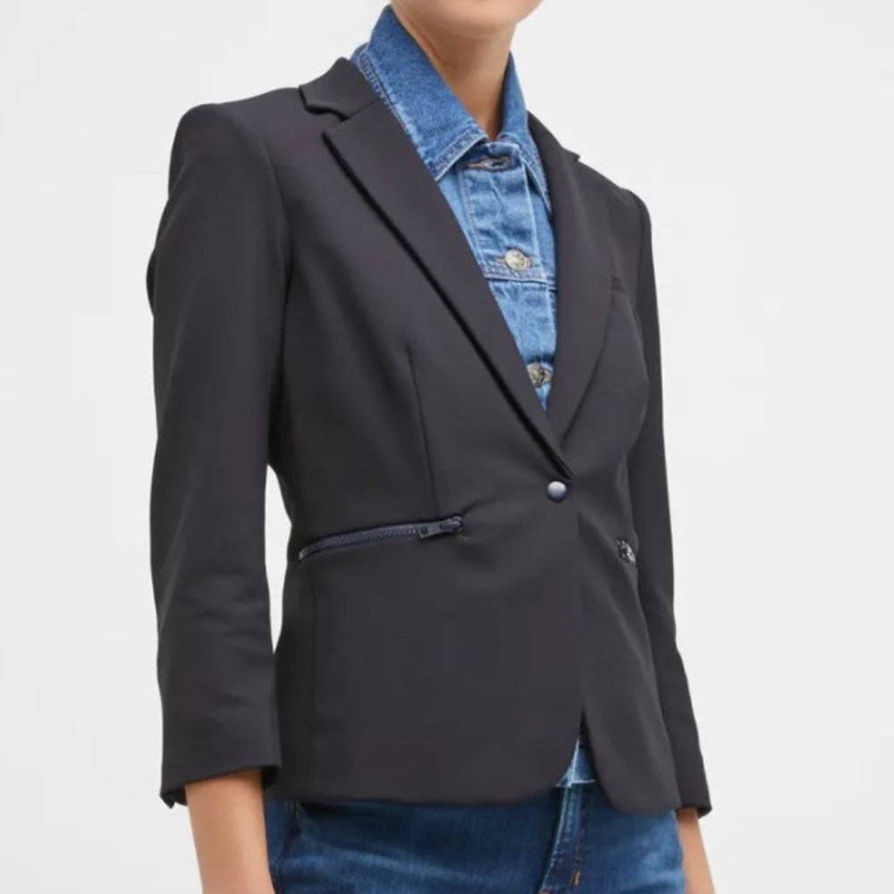 Veronica Beard Scuba Schoolboy Dickey Jacket Dark Navy 2